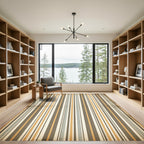 Vintage Earthy Tone Striped Rug