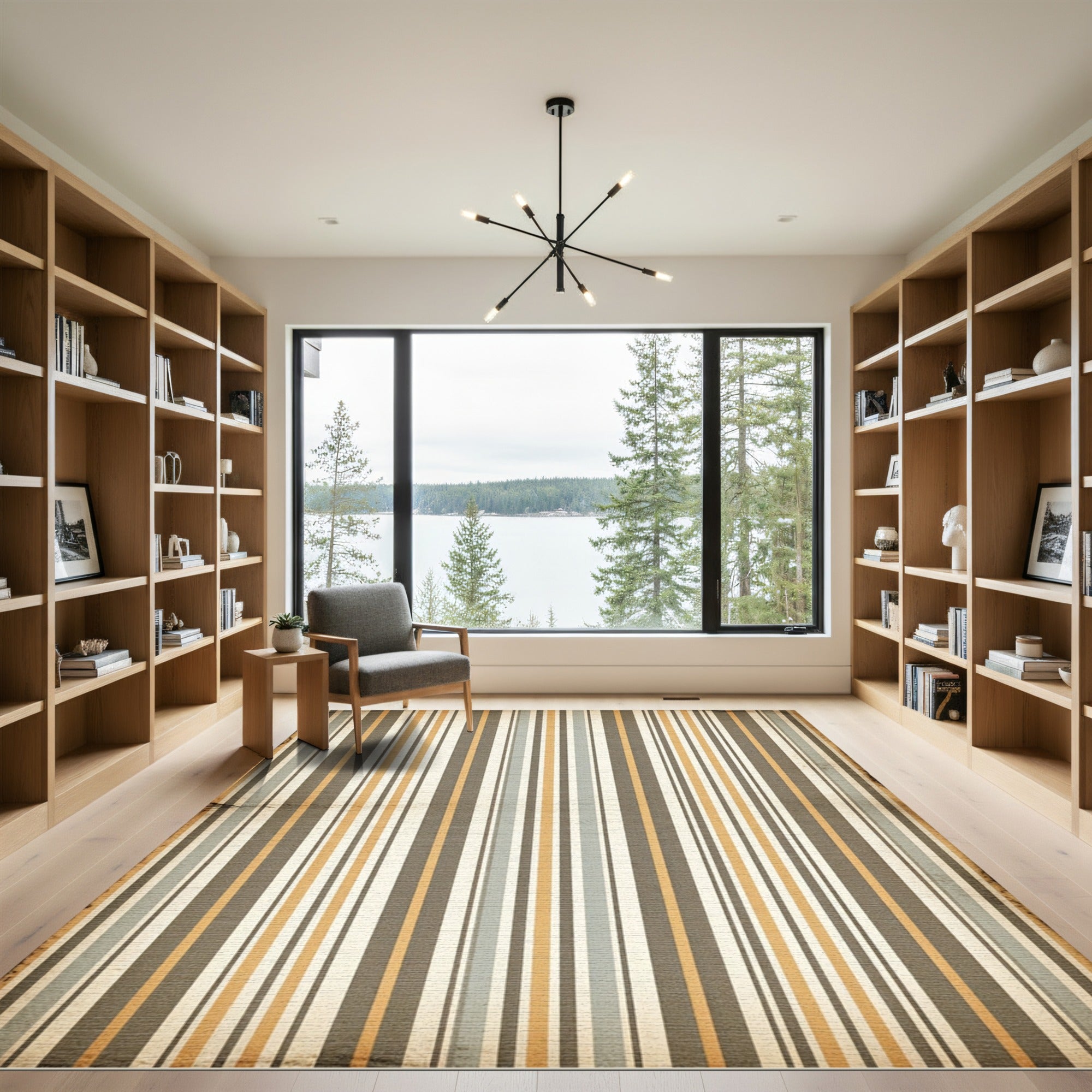 Vintage Earthy Tone Striped Rug