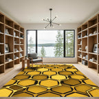 Golden Honeycomb Interconnected Geometric Rug