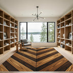 Rustic Brown Wooden Chevron Layers Rug