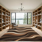 Rich Chocolate Swirl Wave Rug