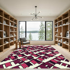 Deep Rose Bunting Diagonal Overlay Rug