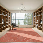 Terracotta Ripples Dot Medallions Rug