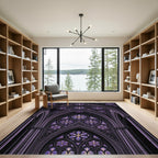 Gothic Violet Floral Cathedral Arch Rug