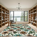 Pastel Botanical Clover and Daisy Meadow Rug