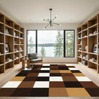 Modern Earthy Grid Block Abstract Rug