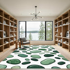 Verdant Green Pebble Medley Abstraction Rug
