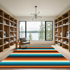 Retro Earthy Tone Horizontal Stripes Rug
