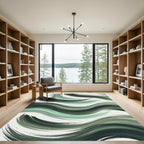 Sage Green Brushstroke Swirl Rug