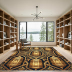 Golden Lantern Ornate Floral Lattice Rug