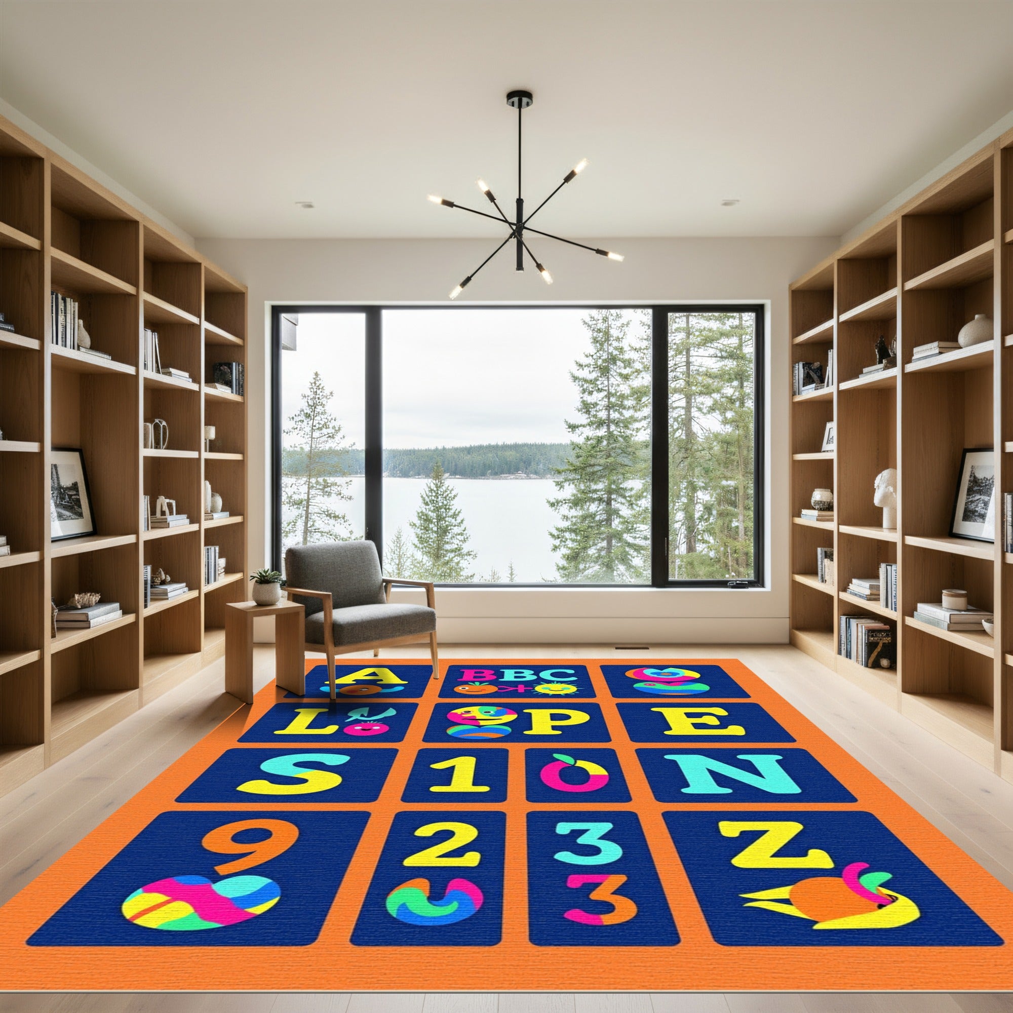 Bold Alphabet Colors Fun Icons Rug