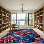 Cosmic Floral Galaxy Nebula Art Rug
