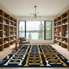 Tribal Raven Bone Ladder Accents Rug