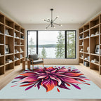Vibrant Radiant Sunset Petal Mandala Rug