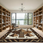 Geometric Pyramid Earth Tone Abstract Rug