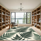 Deep Green Fern Forest Foliage Rug