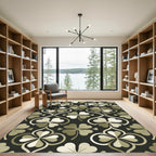 Sage Green Clover Geometric Art Deco Rug