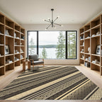 Diagonal Woven Stripe Earth Tones Rug