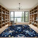 Cute Astronaut Cats in Deep Space Rug