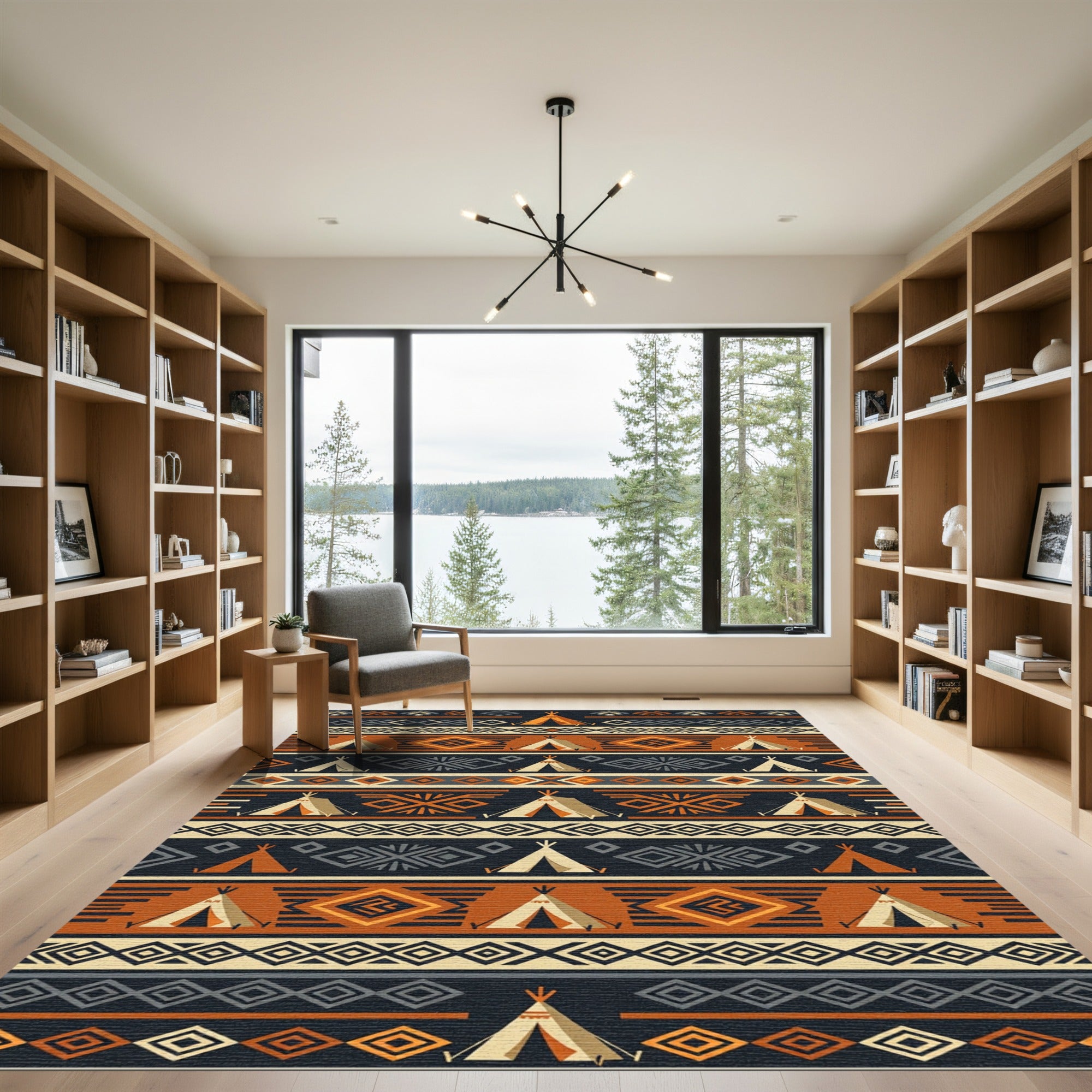 Geometric Teepee Earthy Tone Rug