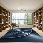 Brushed Metallic Steel Swirl Art Rug