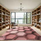 Coral Hexagon Cluster Rug