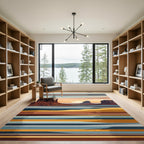 Desert Sunset Mesa Landscape Striped Art Rug