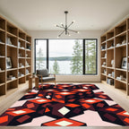 Crimson Cubes Diamond Brilliance Rug