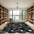 Dark Gray Interlocking Knot Rug