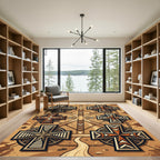 Terracotta Cross Geometric Landscape Rug