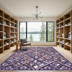 Ornate Purple and Rose Filigree Rug