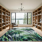 Ethereal Emerald Grass Watercolor Landscape Rug