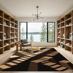 Brown Escher Staircase Illusion Rug