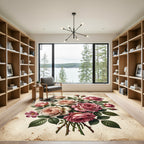 Elegant Pastel Rose Bouquet Composition Rug