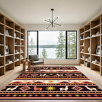 Terracotta Llama Suns Mountain Stripes Rug