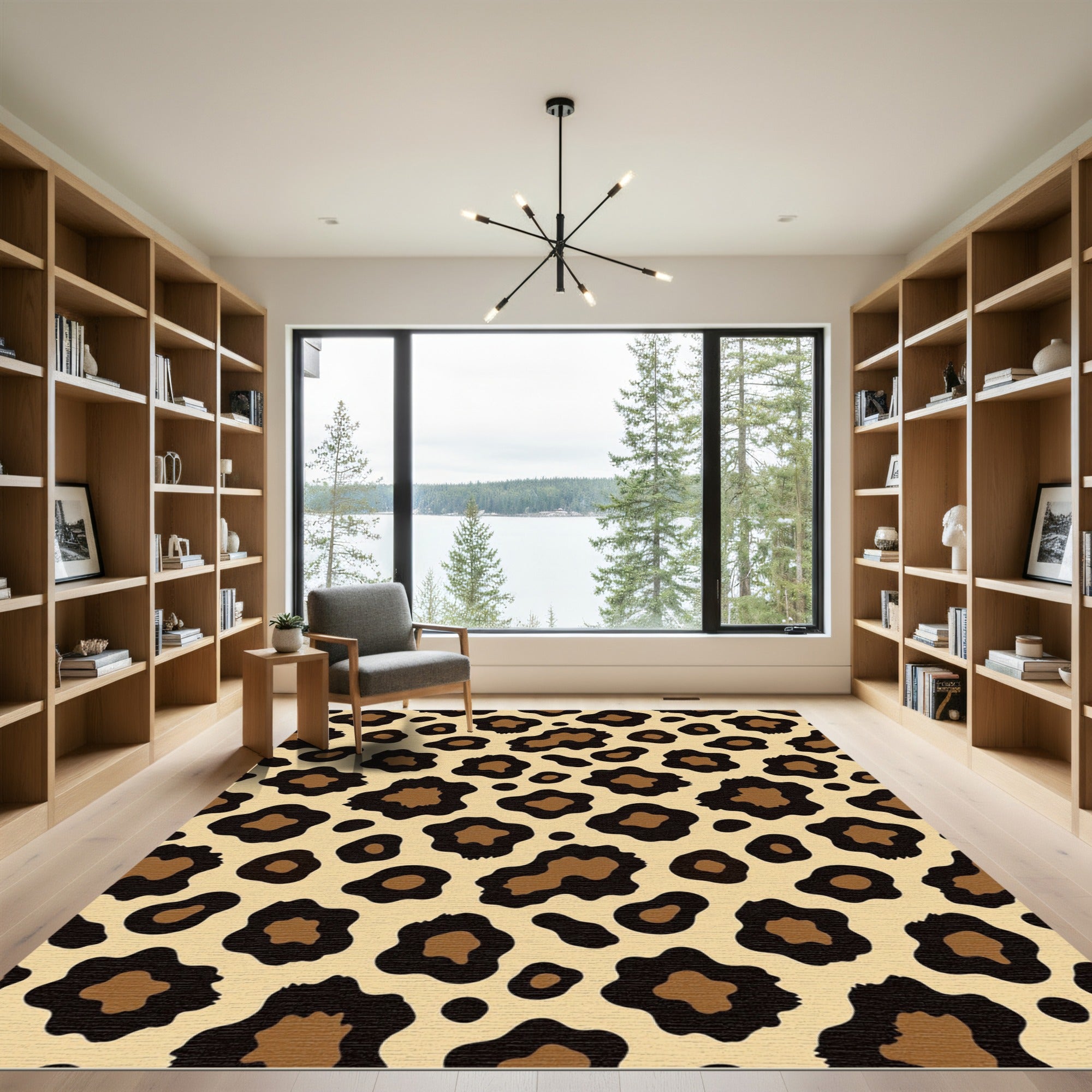 Classic Leopard Spot Contemporary Rug