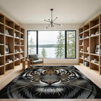 Striking Golden Eye Dark Tiger Head Rug