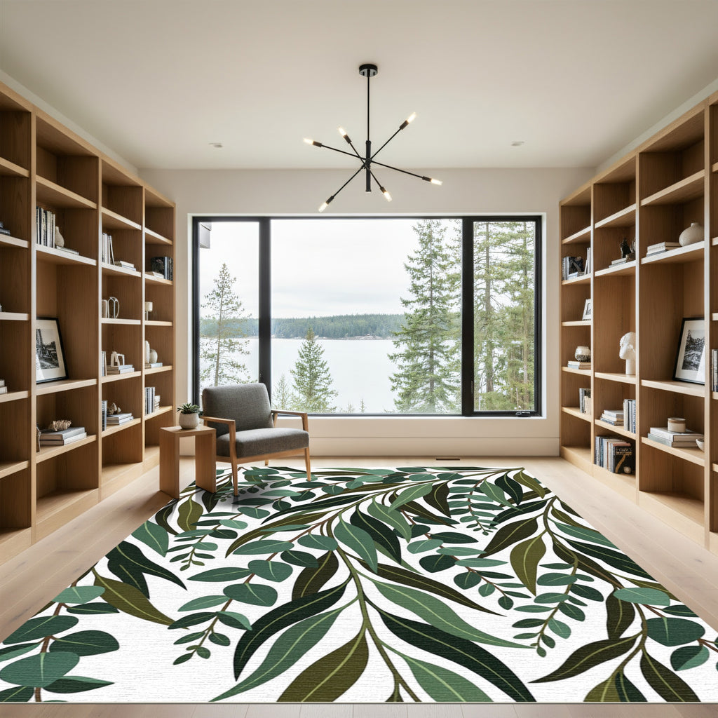 Lush Green Eucalyptus Branch Willow Rug