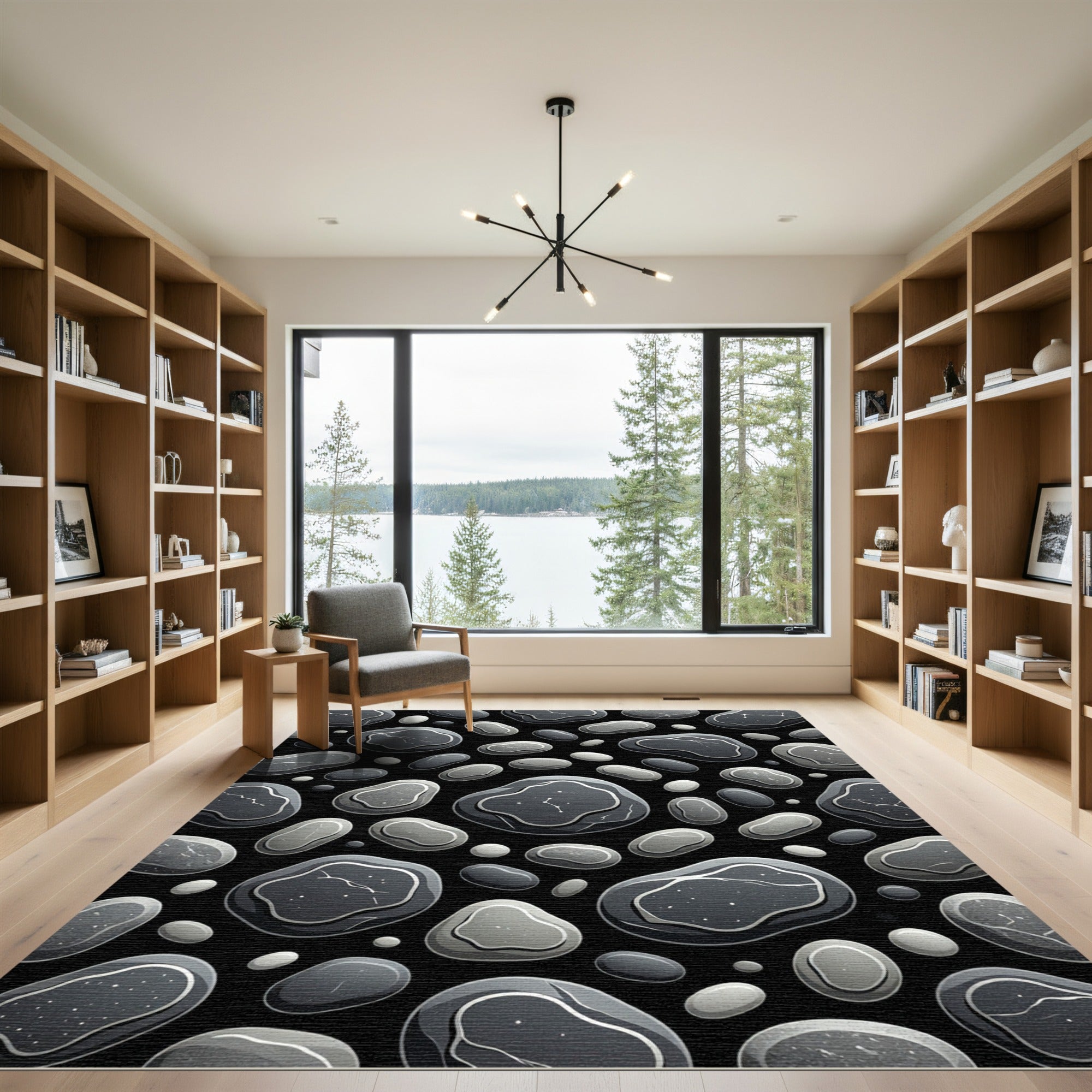 Gray Smooth Pebble Scatter Rug