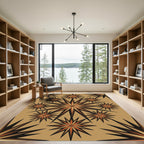 Earth Toned Geometric Sunburst Star Rug