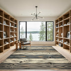 Rustic Gray Wood Grain Plank Rug