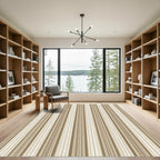 Earthy Tone Vertical Stripe Texture Rug