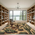 Desert Cactus Garden Arrangement Rug