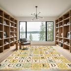 Alphabet Garden Botanical Tile Rug