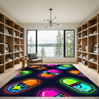 Neon Retro Pixel Art Pill Rug