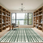 Green Geometric Cubic Structure Rug