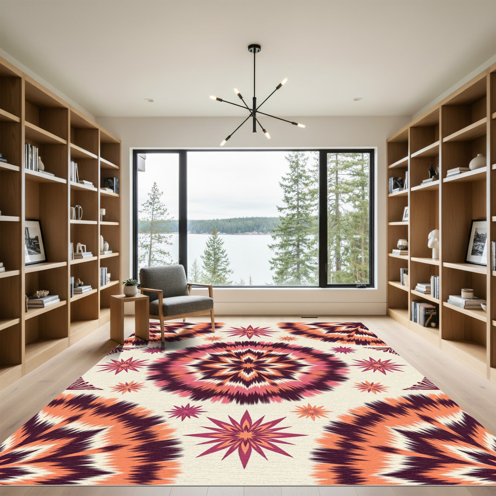 Radiant Sunburst Tie Dye Rug