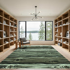 Rustic Sage Green Wood Grain Rug