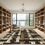 Woven Earth Tone Basket Weave Rug