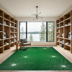Green White Burst Starburst Scatter Rug